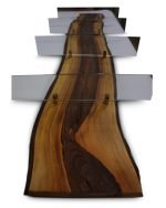 Орехова етажерка със стъклени рафтове - Image 4