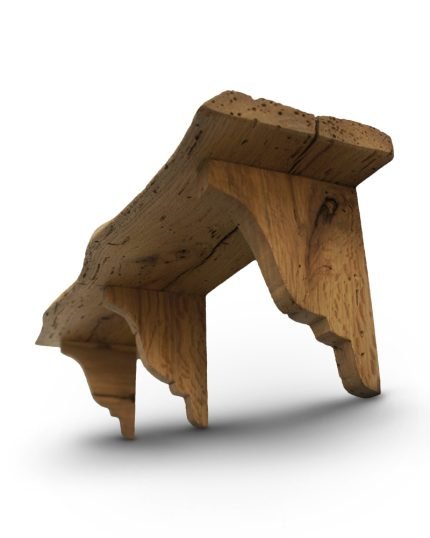 Triple Corbel Farmhouse Shelf From Reclaimed Oak