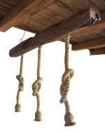 Таванна въжена лампа в рустикален стил със стъклени елемнти - Image 3