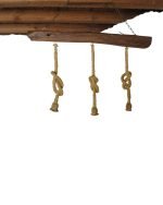 Таванна въжена лампа в рустикален стил със стъклени елемнти - Image 4