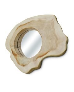 Cypress Wood Circular Framed Mirror