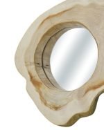 Cypress Wood Circular Framed Mirror - Image 2