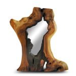 Irregular Asymmetrical Shaped Walnut Mirror