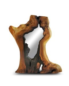 Irregular Asymmetrical Shaped Walnut Mirror