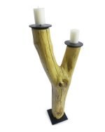 Salvaged Elm Split Branch Pillar Candle Holder - Image 2