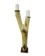Salvaged Elm Split Branch Pillar Candle Holder - Image 4
