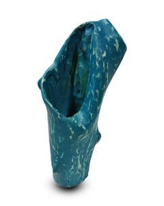 Salvaged Acacia Utensils Holder Painted In Teal