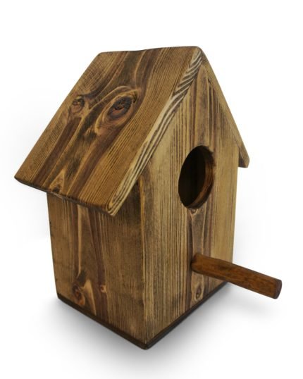 Pine Bird House/Feeder With Perch