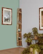 Reclaimed Elm Corner Storage With Wooden Shelves