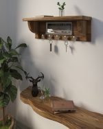 Shelf And Hanging Rack With Vintage Speedometer