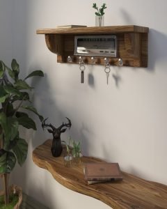 Shelf And Hanging Rack With Vintage Speedometer