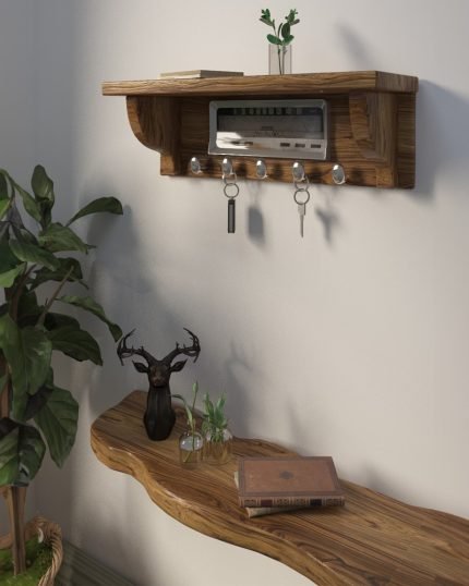 Shelf And Hanging Rack With Vintage Speedometer