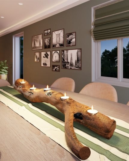 Extra Long Multi Tealight Holder From Salvaged Pear