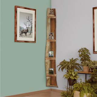 Corner Wall Mounted Reclaimed Oak Storage