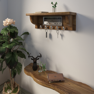 Retro Wall Mounted Shelf Key Holder