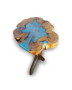 Turquoise Resin Walnut Garden Table