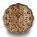 Scalloped Pattern Carved Oak Round Clock