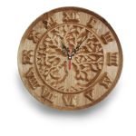 Tree of Life Carved Oak Round Clock