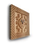 Celtic Pattern Carved Oak Square Clock - Image 2