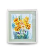 Акварелна картина на нарциси