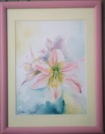 Акварелна живопис на единична розова лилия