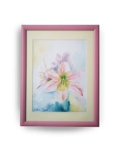 Акварелна живопис на единична розова лилия