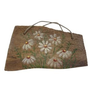 Reclaimed Oak Plaque with Hand-painted Daisies