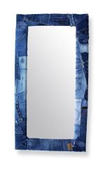 Large Mirror Frame Covered with Upcycled Denim