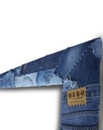Large Mirror Frame Covered with Upcycled Denim - Image 4