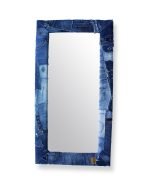 Large Mirror Frame Covered with Upcycled Denim