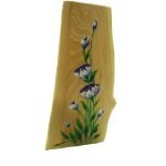 Salvaged Acacia Plaque with Hand painted Purple Irises